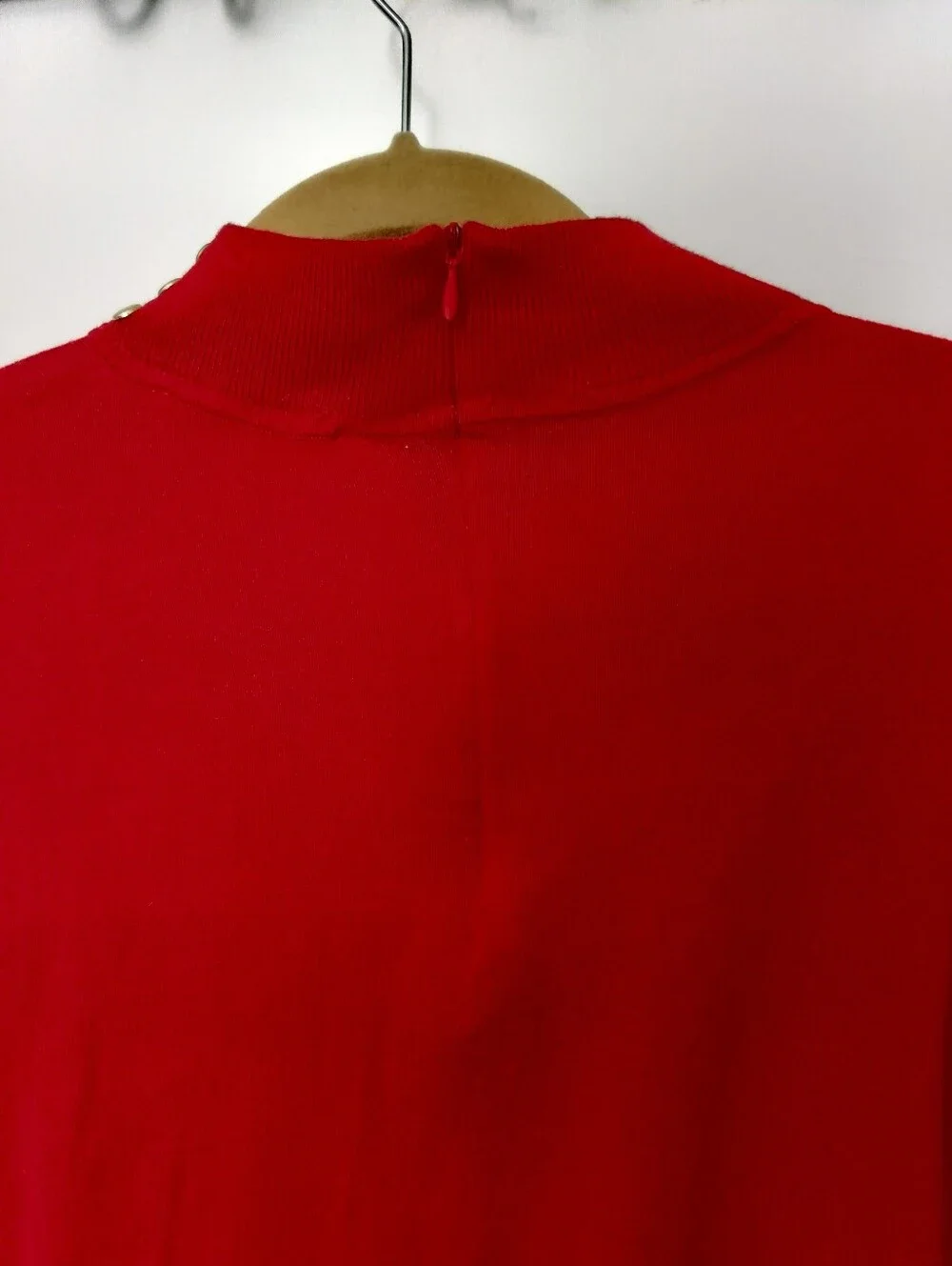 MICHAEL Michael Kors Women's M Red Studded Keyhole Cutout Mock Neck Sweater